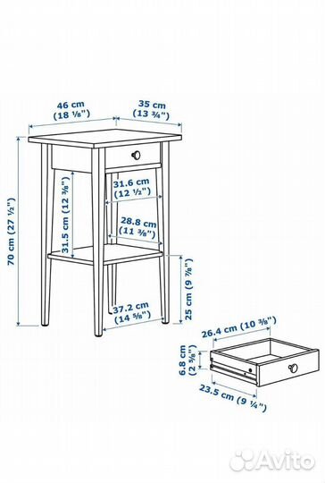 Тумба прикроватная IKEA хемнес