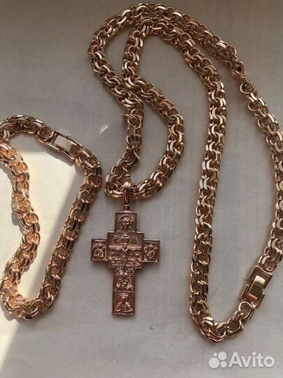 Цепь, крест, браслет