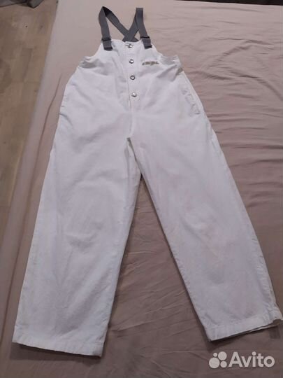 Белый летний комбинезон. Хлопок. Р.42