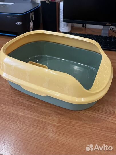 Лоток для кошек с бортами высокими и совком