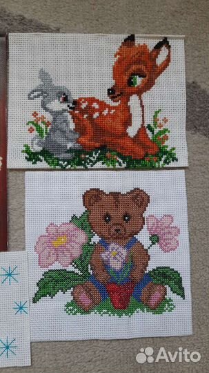 Готовая вышивка стразы,мулине,бисер