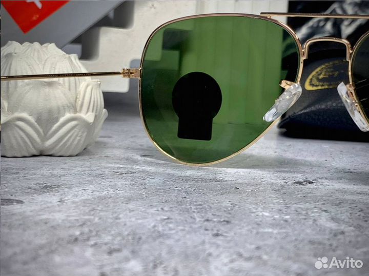 Очки Ray Ban Aviator зеленые линзы