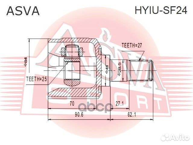 ШРУС внутренний перед hyiusf24 asva