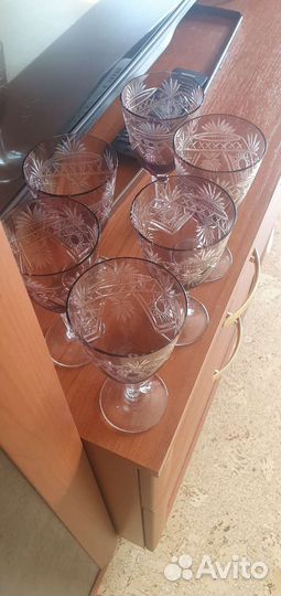 Фужеры хрустальные СССР цветные