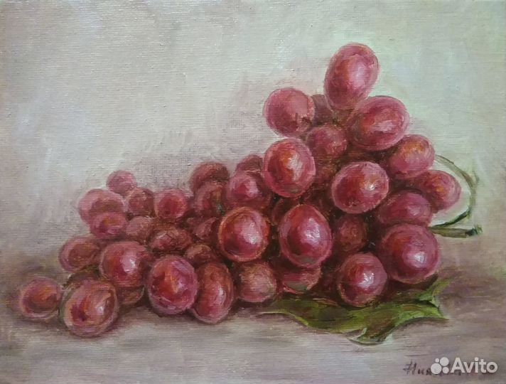 Картина маслом. Виноград. Натюрморт