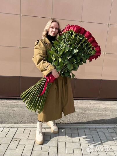 Роза эквадор метровые. роза 100см премиум класса