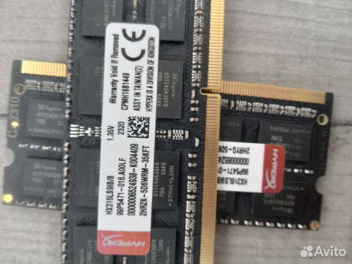 Оперативная память ddr3l 8x2 gb