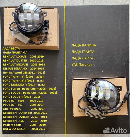 Противотуманные фары, лампы LED