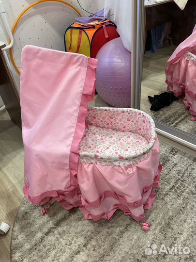 Колыбель для кукол Demi Star розовая