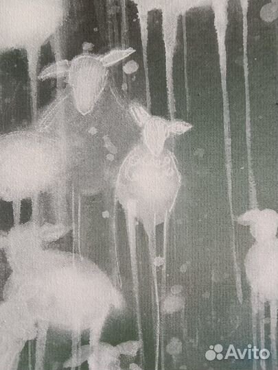 Картина с овечками 