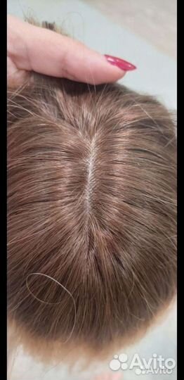 Накладка из натуральных волос с челкой скидка