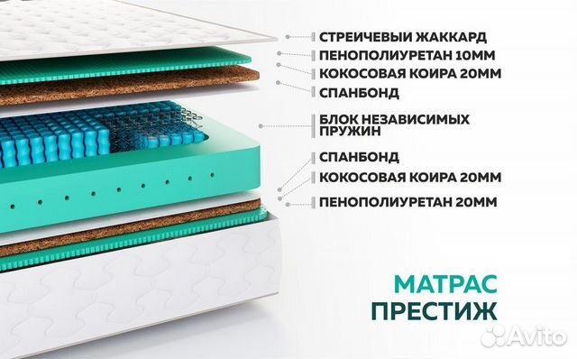 Матрас 180х200 Престиж жесткий