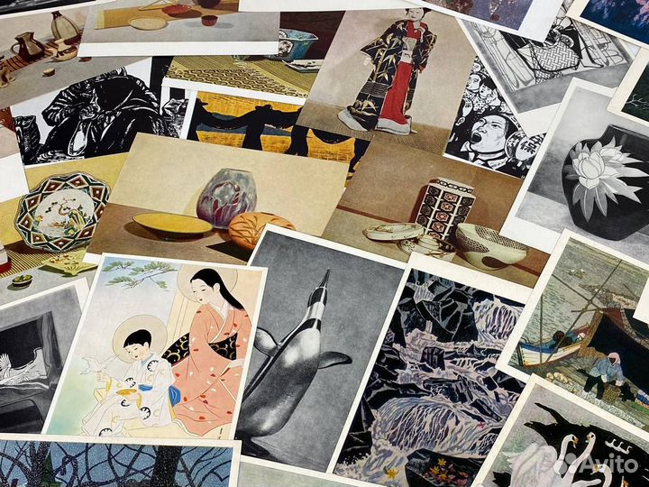 Набор винтажных открыток. Японская гравюра