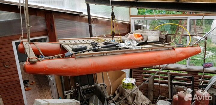 Катамаран на основе водного велосипеда