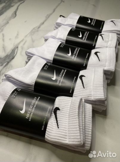 Белые Nike everyday cotton crew x3