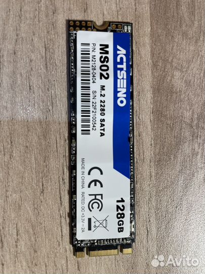 Ssd m.2 2280 SATA 128 gb