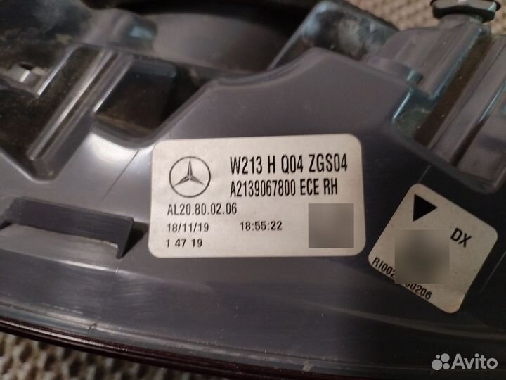 Фонарь задний правый Mercedes w213