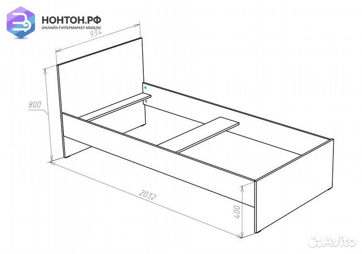 Кровать Николь дуб сонома