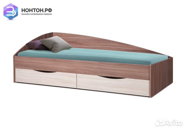Кровать Фея-3 асимметричная ясень шимо темный / яс
