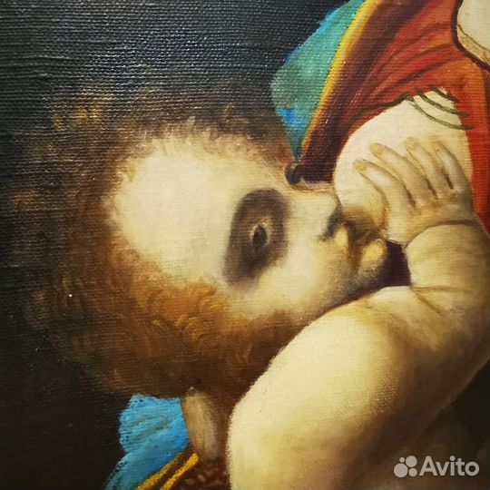 Картина маслом на холсте, копия Мадонна литта