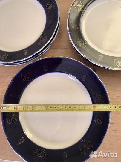 Тарелки СССР Коростень кобальт