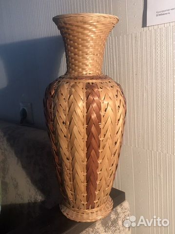 Большая плетеная ваза ручной работы