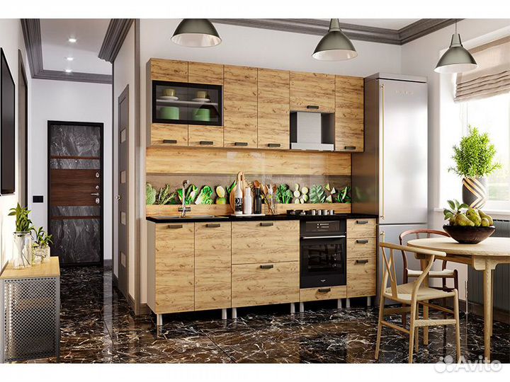 Кухня Крафт тумба 8Р2 корпус белый, фасад 8Р2 ст