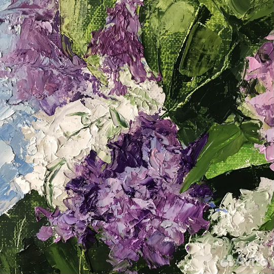 Картина маслом. Букет стрени. 50х50