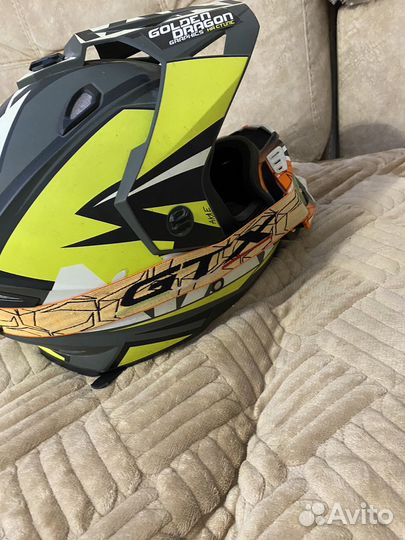 Кроссовый шлем ataki с очками