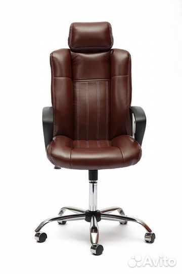 Кресло компьютерное oxford коричневый перфорирован