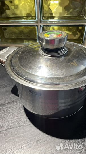 2 кастрюли из нержавейки и сотейник