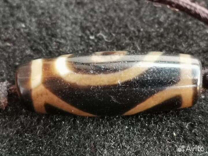 Бусина Дзи 1 глаз.Чёрный агат. Амулет. Тибет