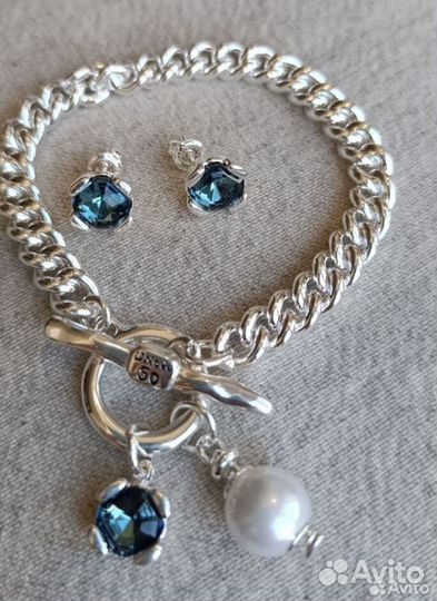 Uno de 50 браслет с серебром и кристаллом