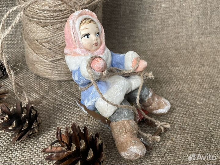 Ватные игрушки на елку, ручная работа