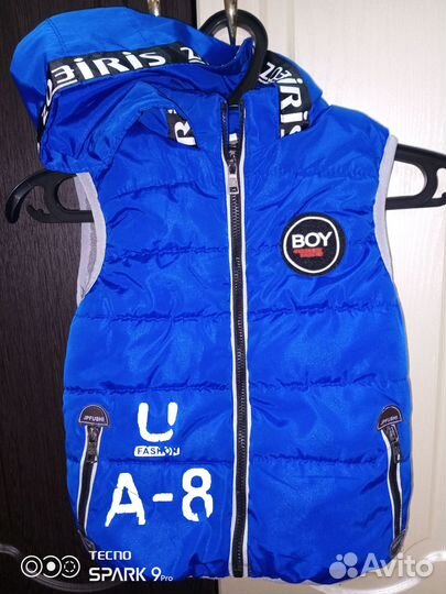 Детский утеплённый жилет