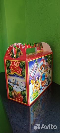 Новогодние подарки, картон, упаковка 25шт