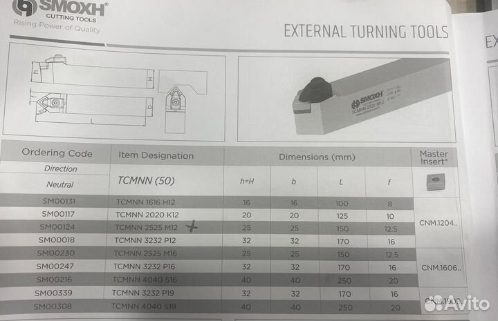 Державка наружная tcmnn2525M12