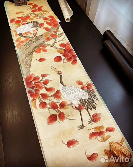 Китайские свитки на шёлке руч. раб. в стиле гунби