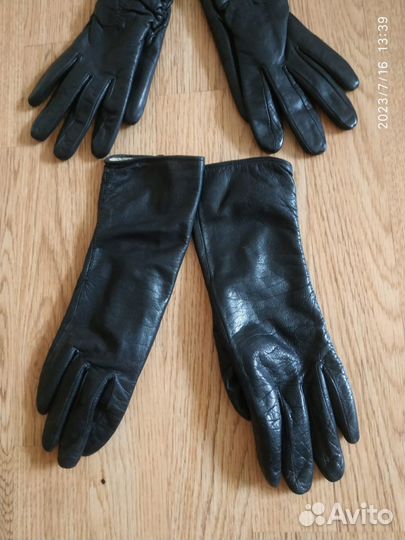 Перчатки женские кожаные