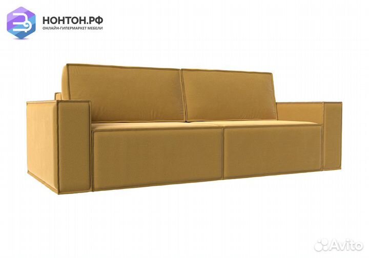 Диван еврокнижка Куба микровельвет жёлтый