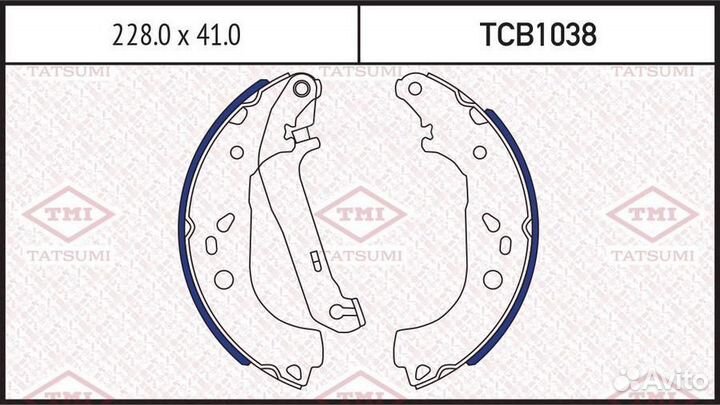 Tatsumi TCB1038 Колодки тормозные барабанные зад