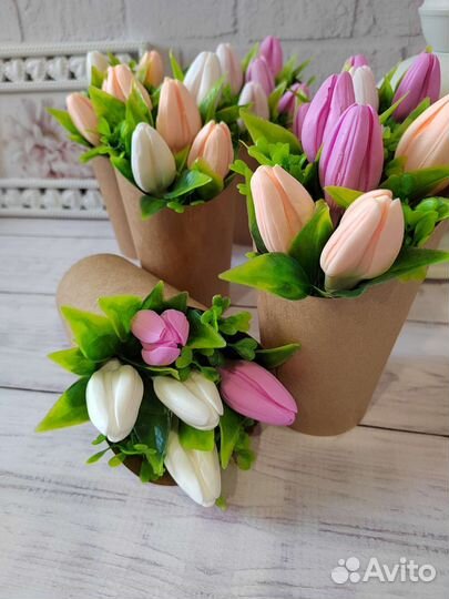 Букет тюльпанов из мыла