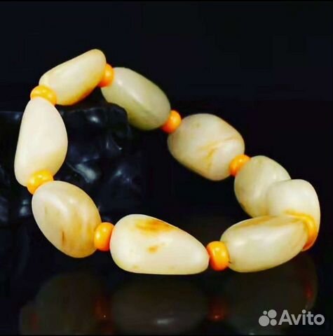 Браслет нефрит из гальки речной