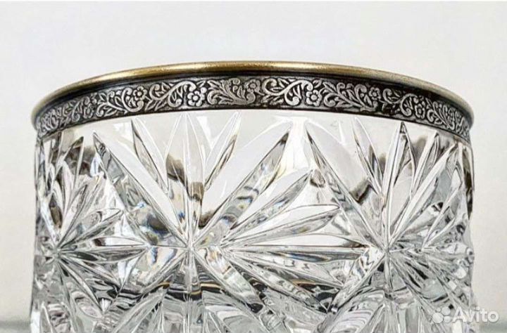 Хрусталь с мельхиоровым ободком СССР