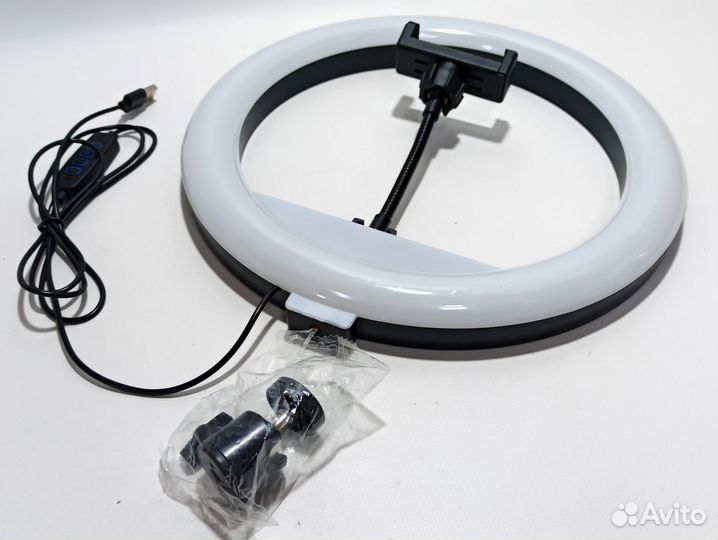 Кольцевая селфи лампа 30см новая