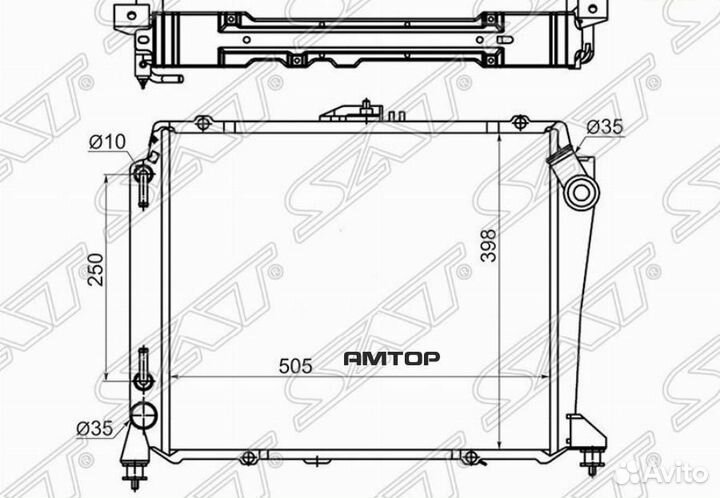 SAT TY0010-LH107-2R Радиатор Toyota Hiace 89-04