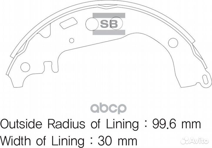 Колодка тормозная барабанная, задняя - комплект