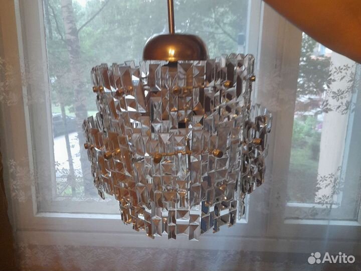 Хрустальная люстра СССР винтажная 5ти-рожковая