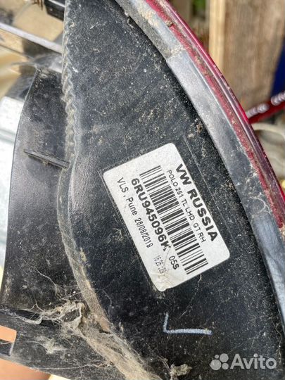 Фонарь задний правый Volkswagen Polo