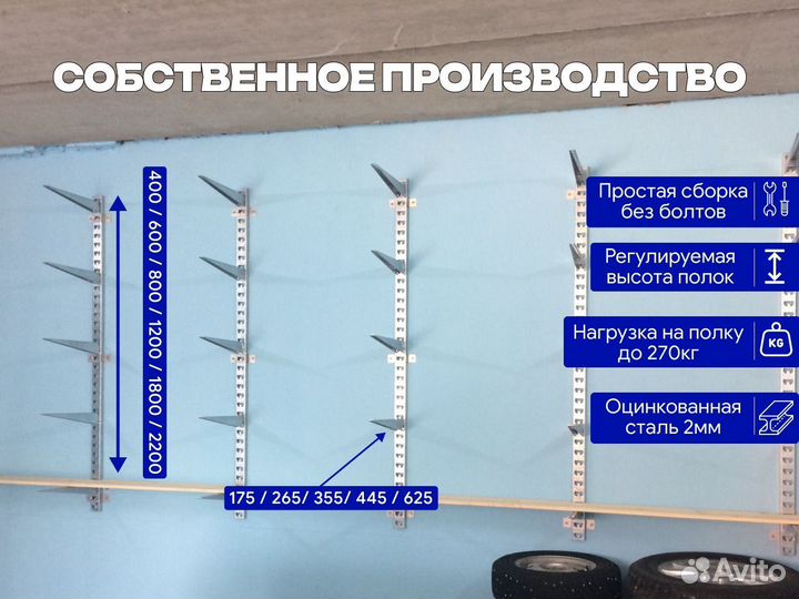 Стеллаж (полки) металлический для гаража